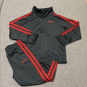 adidas Kids Black and Red Matching Set